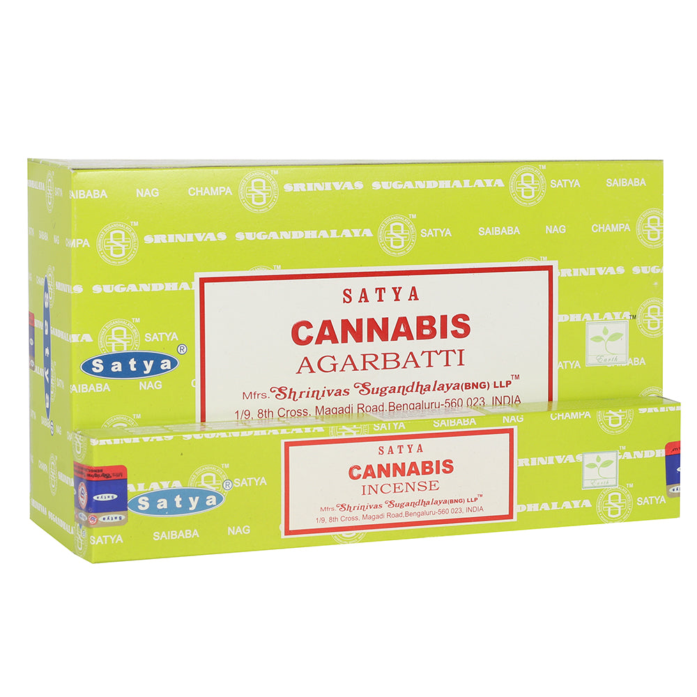 View Set of 12 Packetss of Cannabis Incense Sticks by Satya information