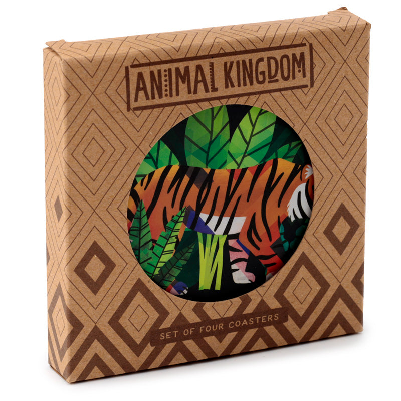 View Set of 4 Cork Novelty Coasters Animal Kingdom information