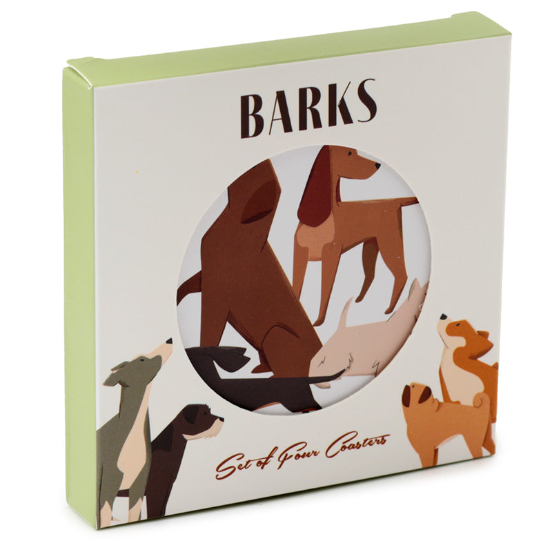 View Set of 4 Cork Novelty Coasters Barks Dog information
