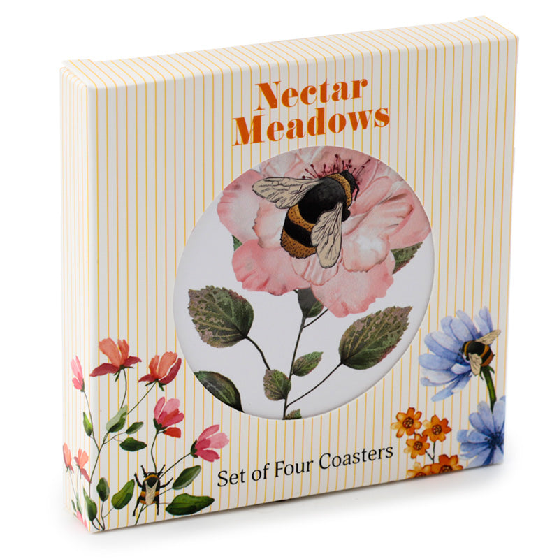 View Set of 4 Cork Novelty Coasters Nectar Meadows information