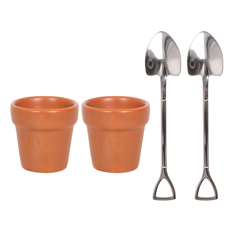 View Plant Pot Egg Cup Set with Shovel Spoons information