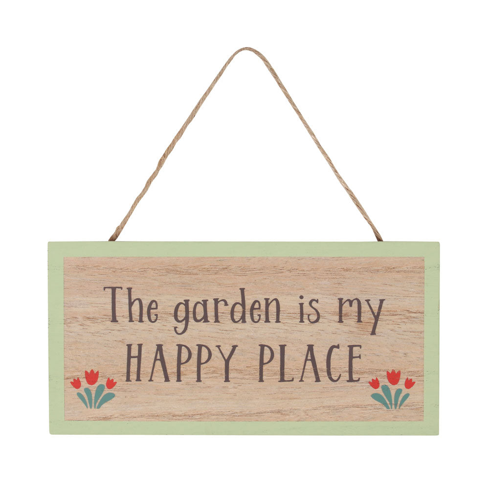 View The Garden Is My Happy Place Hanging Sign information