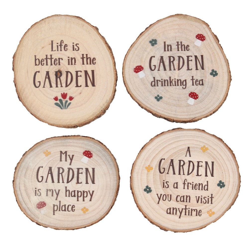 View Garden Wood Slice Coaster Set information