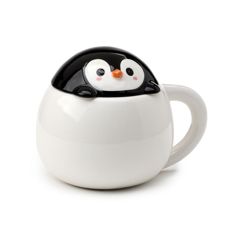 View Peeping Lid Ceramic Lidded Animal Mug Huddle Penguin information