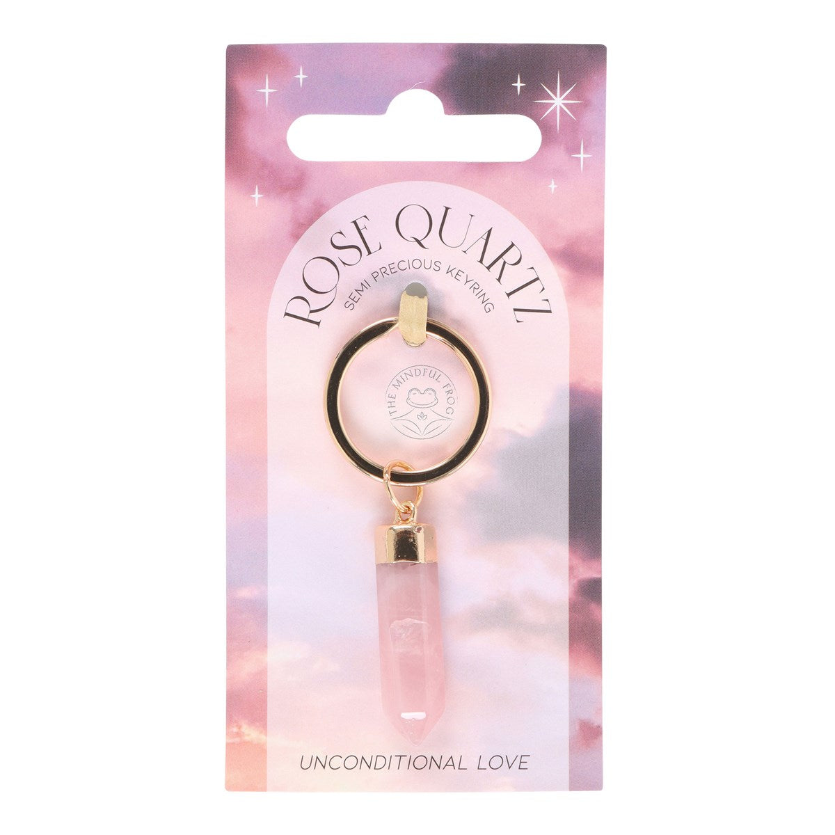 View Rose Quartz Semi Precious Crystal Keyring information