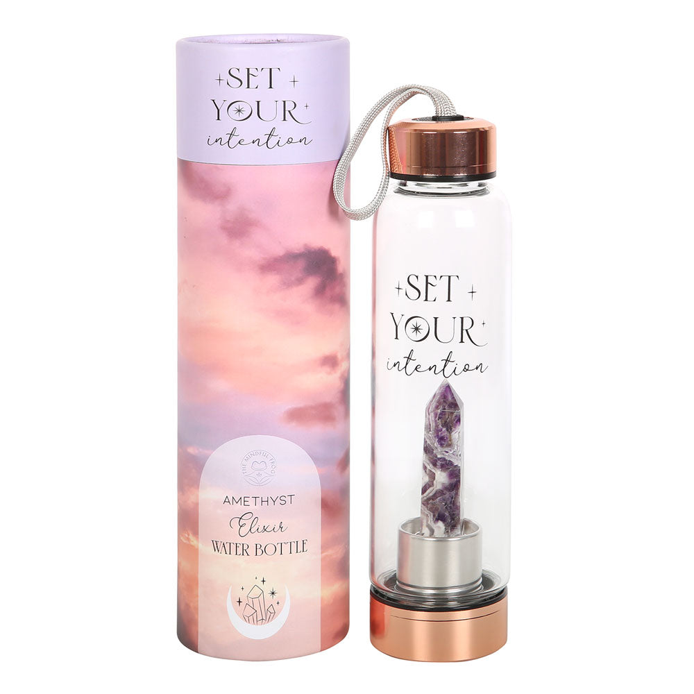 View Amethyst Set Your Intention Glass Water Bottle information