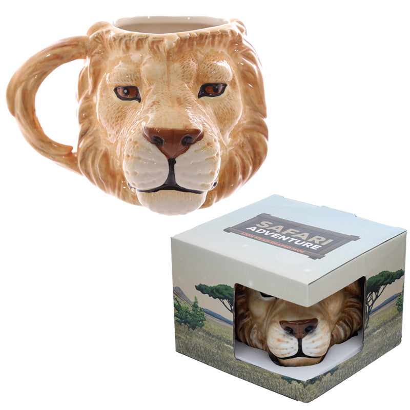 View Ceramic Shaped Head Mug Lion information