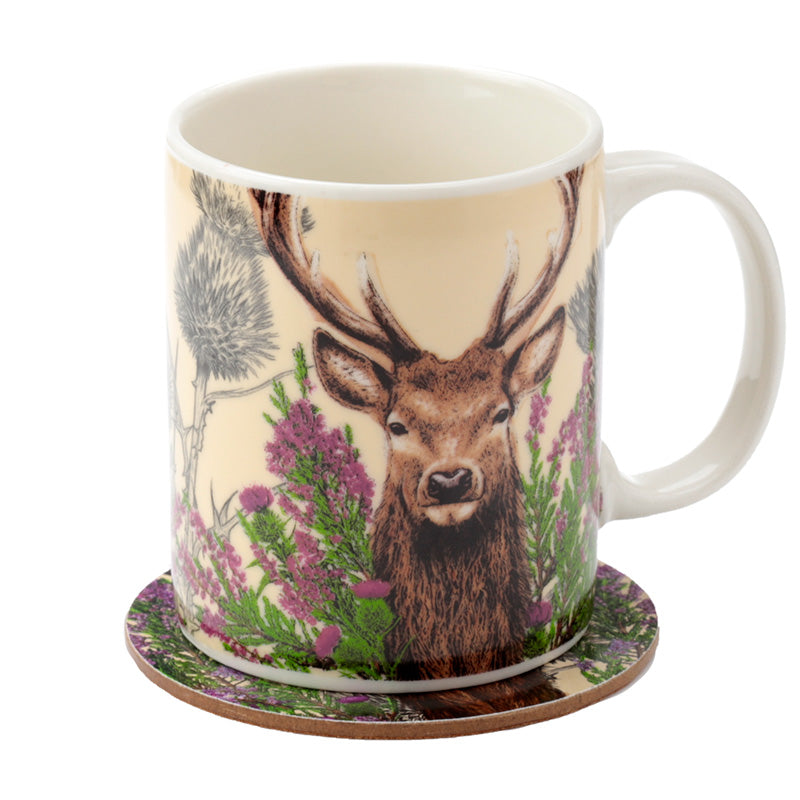 View Porcelain Mug Coaster Set Wild Stag information