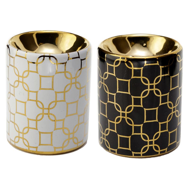 View Ceramic Geometric Metallic Gold Eden Oil Burner information