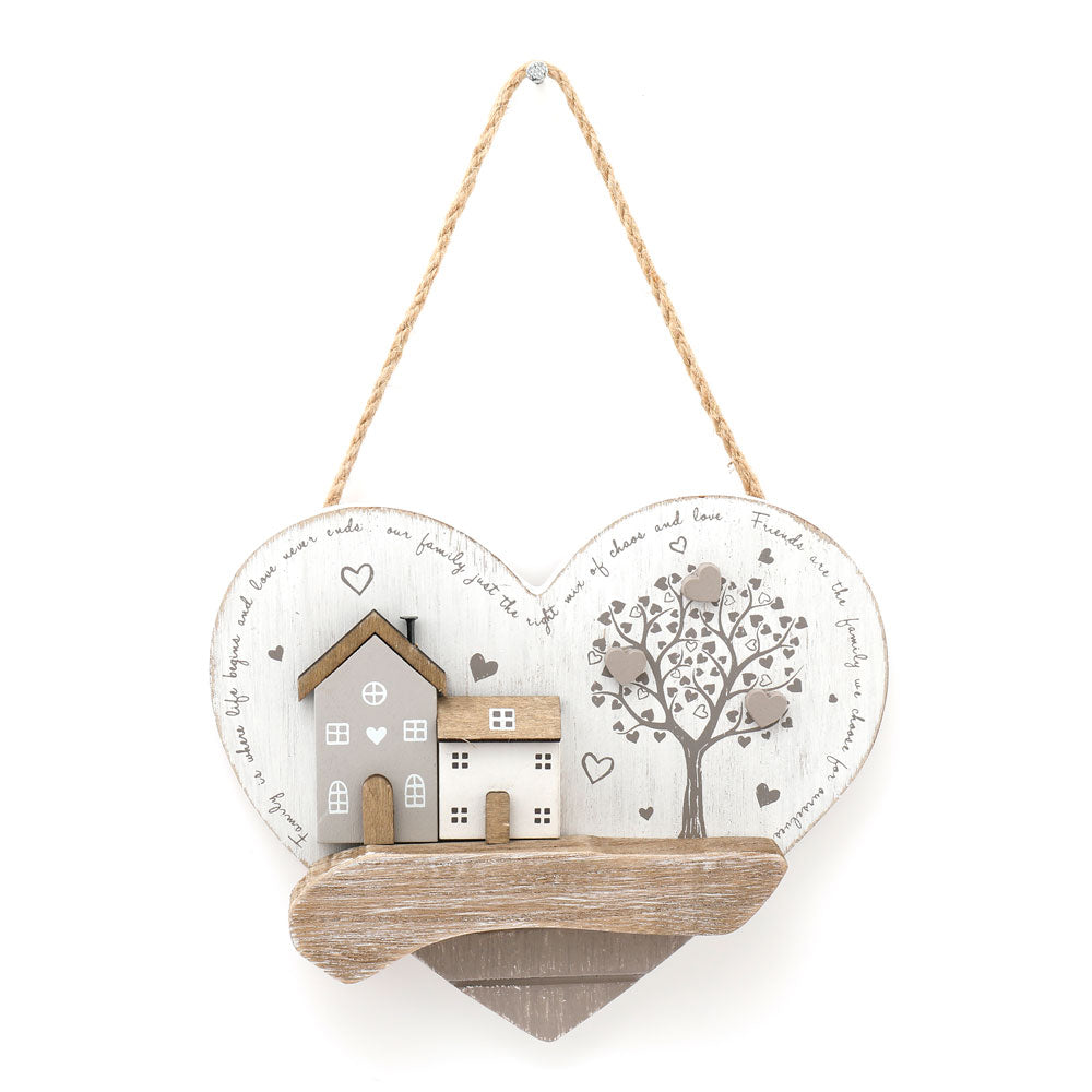 View 16cm Wooden House Hanging Heart Sign information