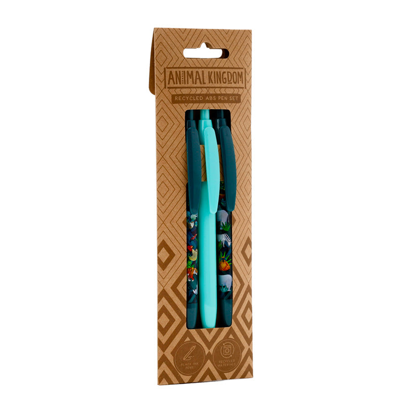 View Recycled ABS 3 Piece Pen Set Animal Kingdom information