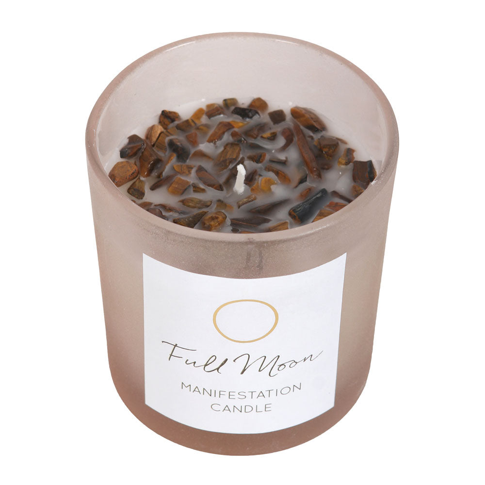 View Full Moon Eucalyptus Manifestation Candle with Tigers Eye information
