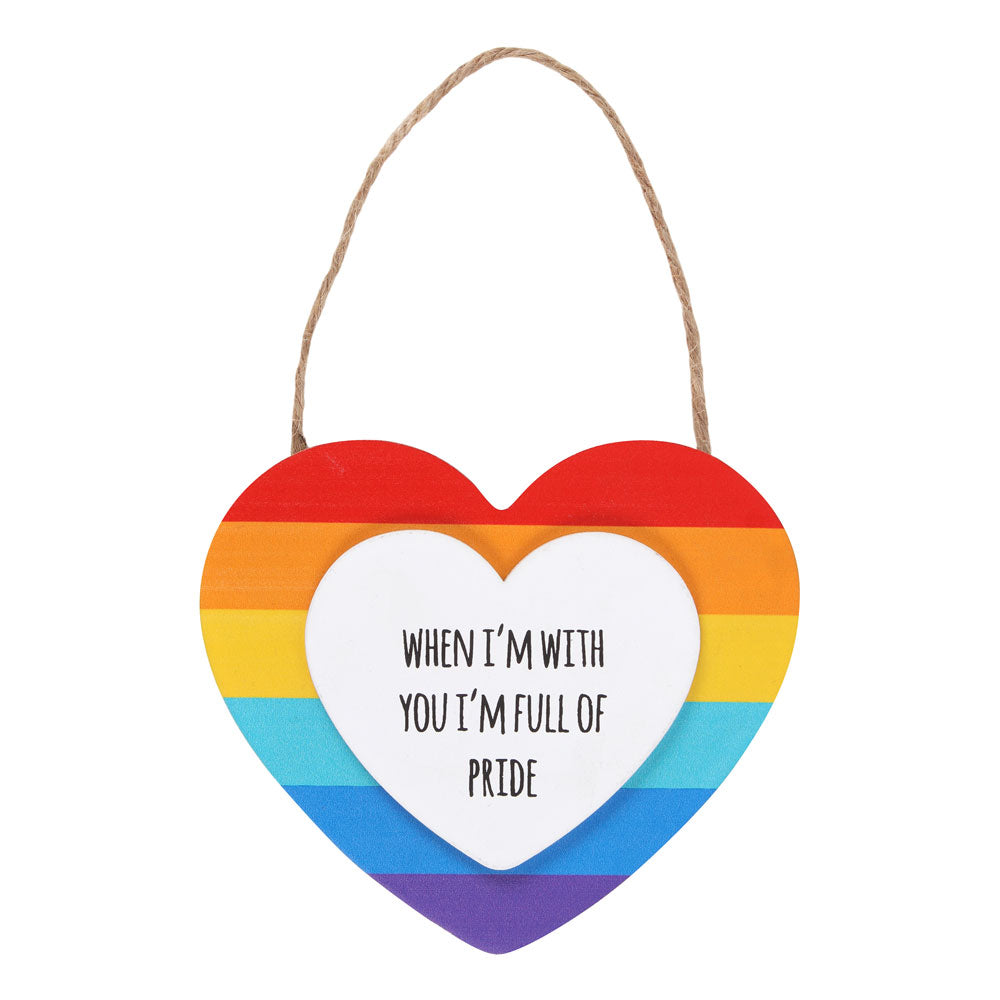 View Pride Hanging Rainbow Heart Sign information