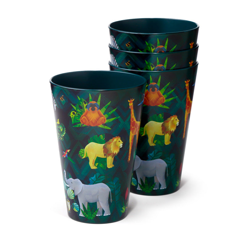 View Recycled RPET Set of 4 Picnic Cups Animal Kingdom information