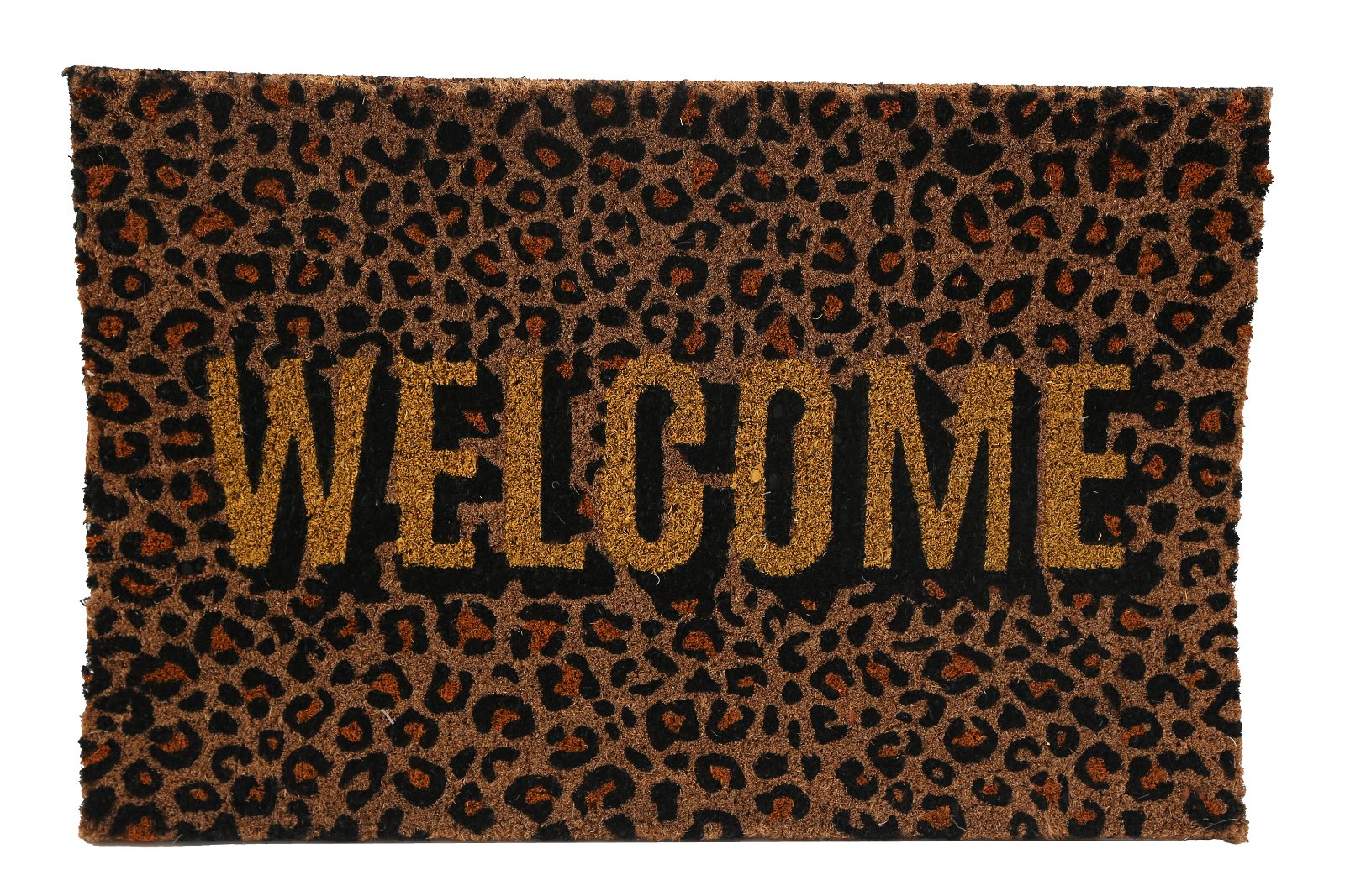 View Leopard Print Welcome Coir Doormat 40x60cm information