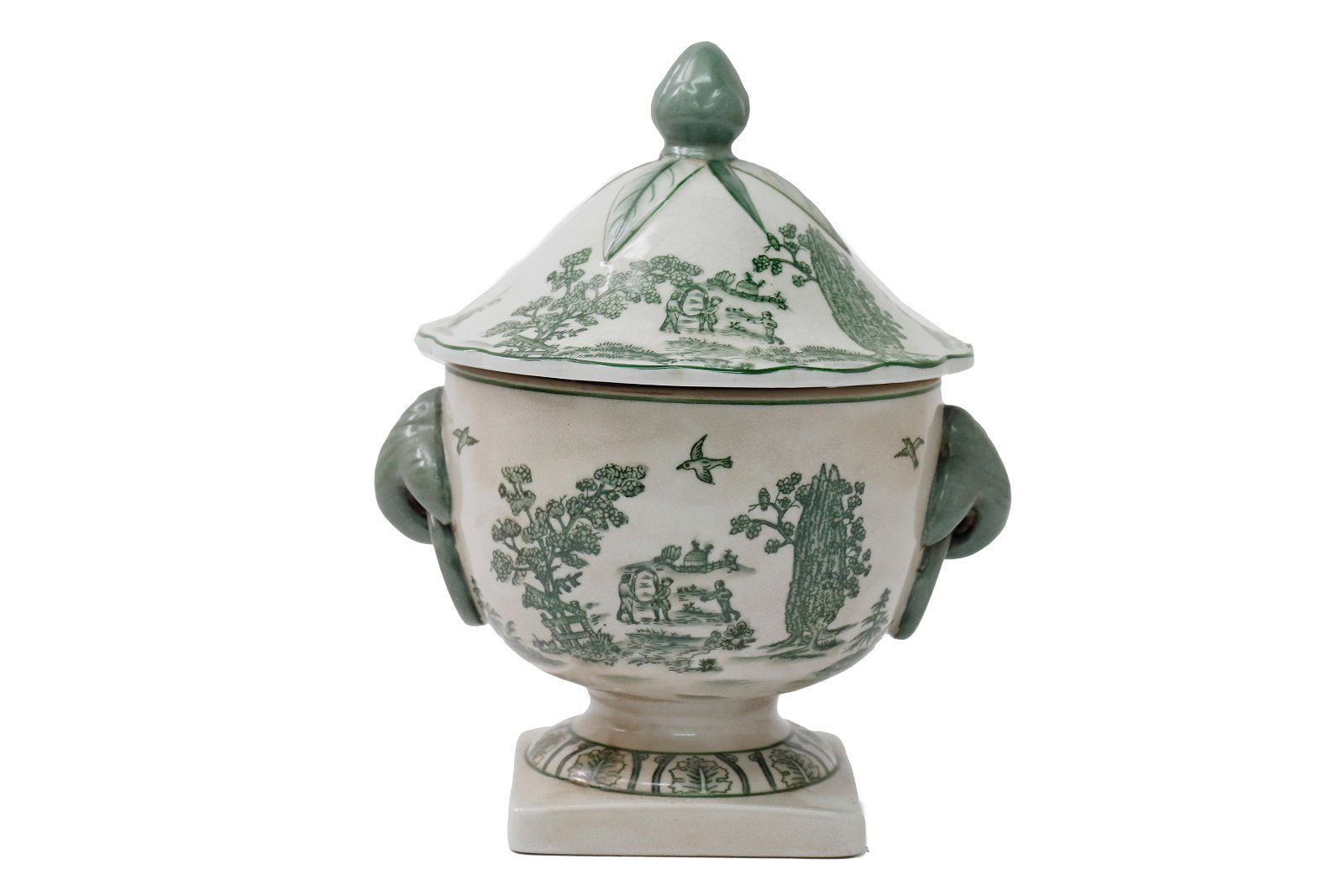 View Ceramic Green Parrot Palm Willow Urn 28cm information