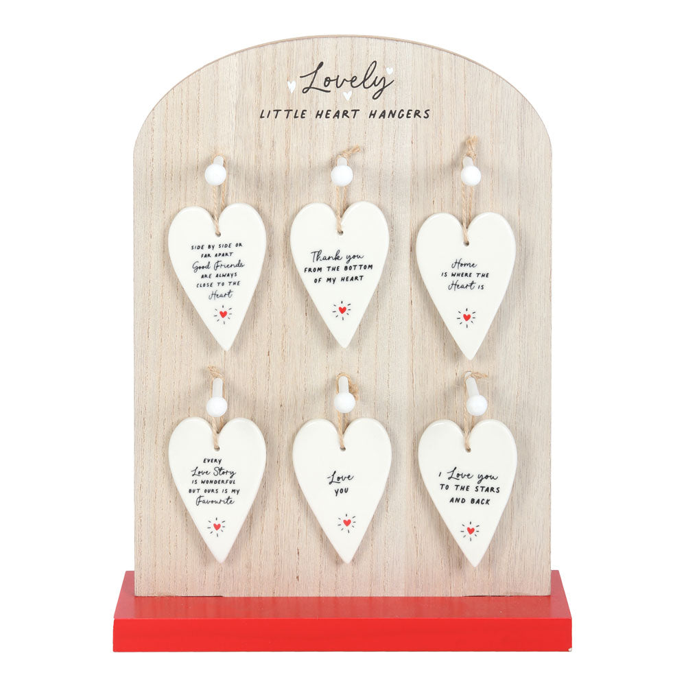 View Set of 24 Heart Ceramic Mini Signs on Display information