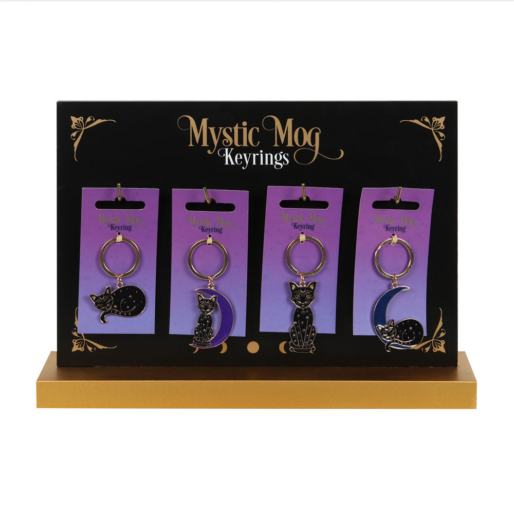 View Set of 24 Mystic Mog Cat Keyrings on Display information
