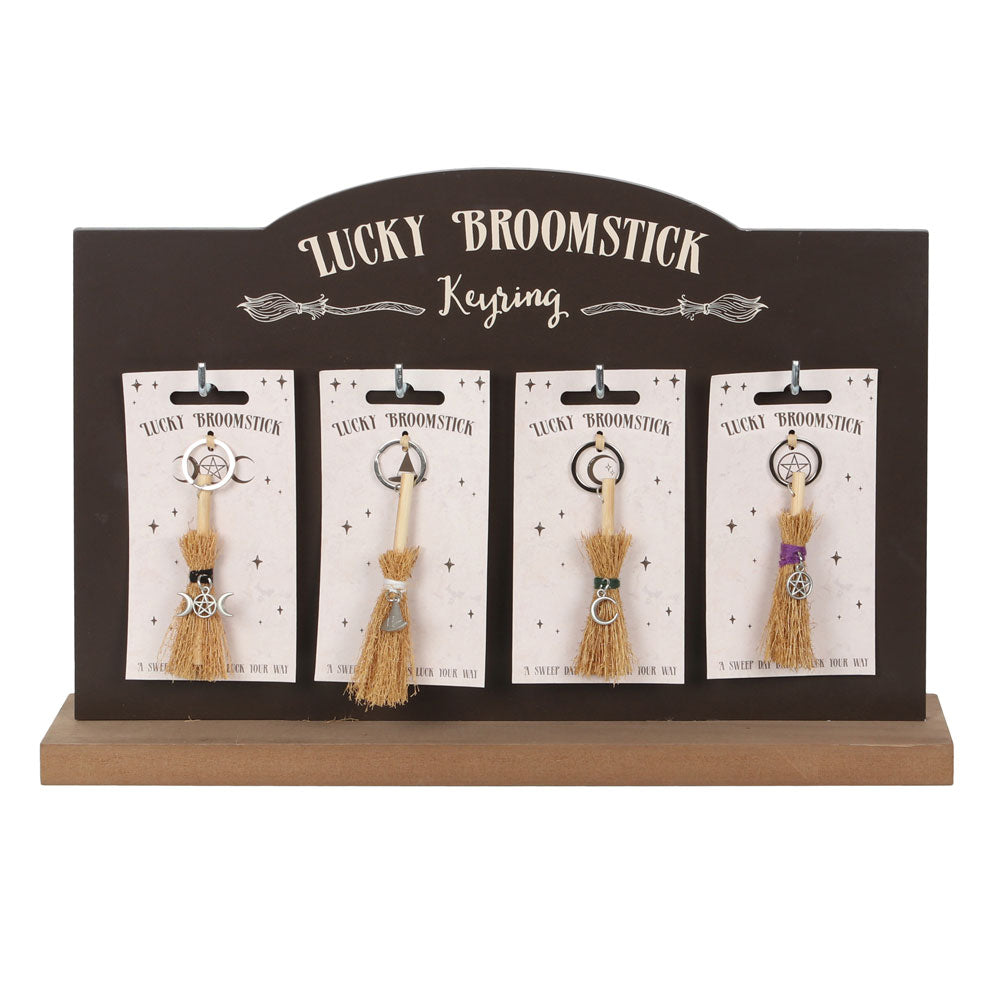 View Set of 24 Lucky Broomstick Keyrings on Display information