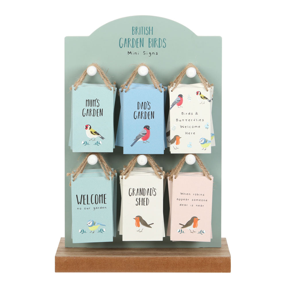 View Set of 36 Garden Bird Mini Signs on Display information