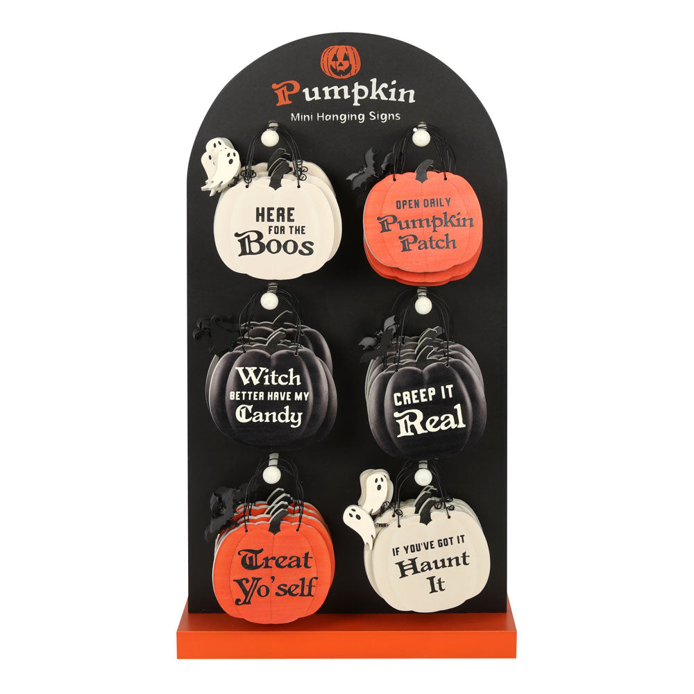 View Mini Pumpkin Hanging Sign Display information