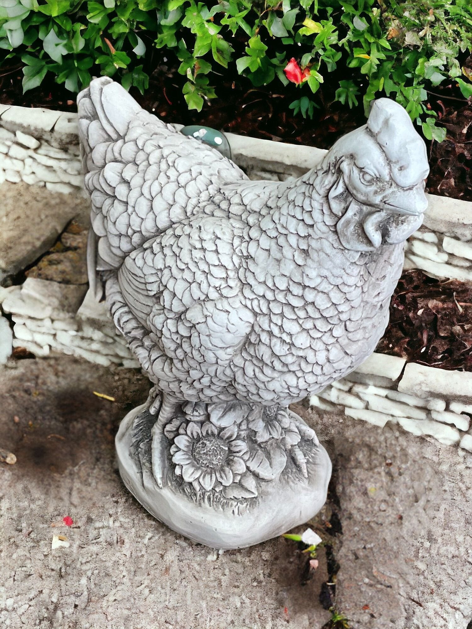 View Stone Effect White Hen Statue information