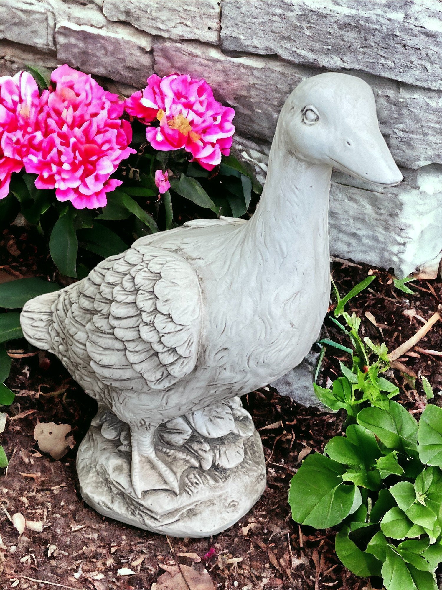 View Stone Effect White Duck Statue information