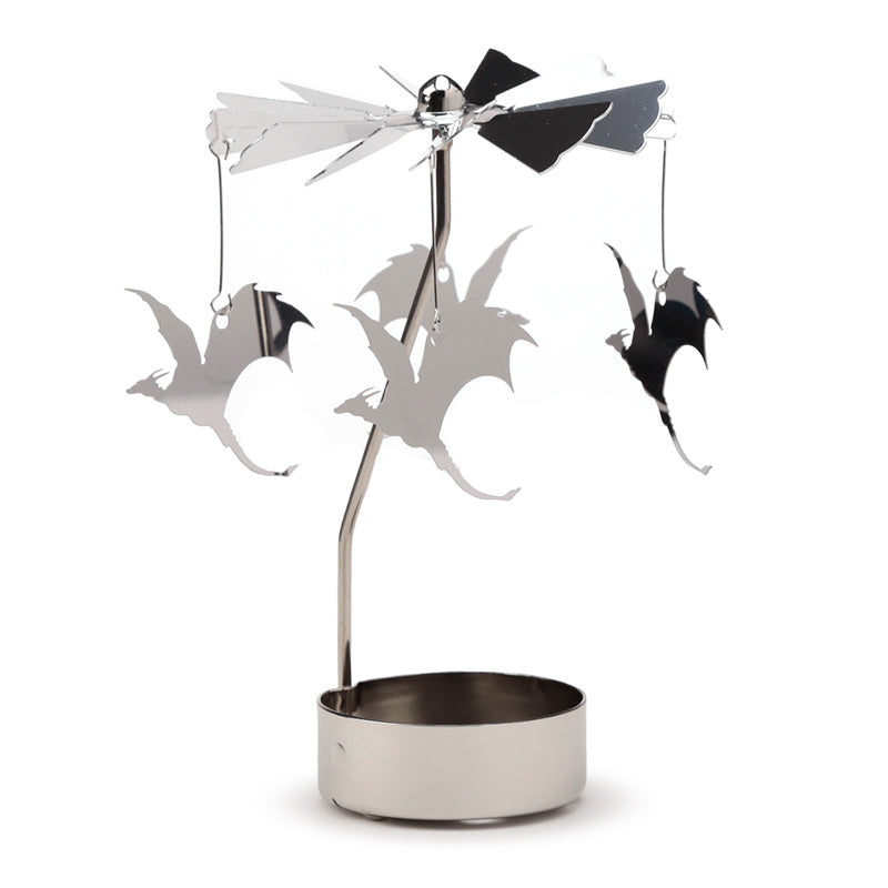 View Spinning Tea Light Carousel Candle Holder Flying Dragons information