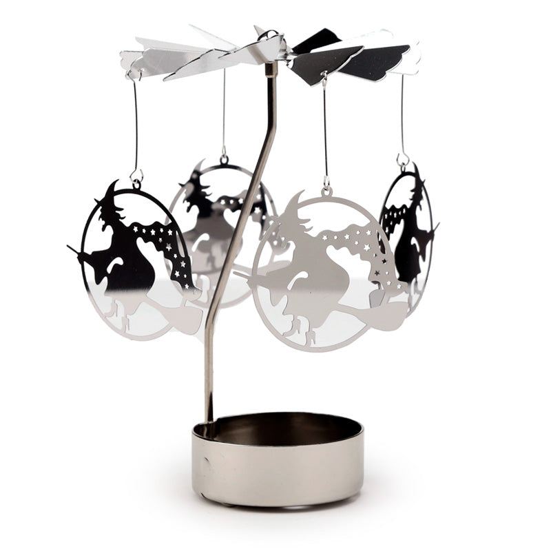 View Spinning Tea Light Carousel Candle Holder Witch information