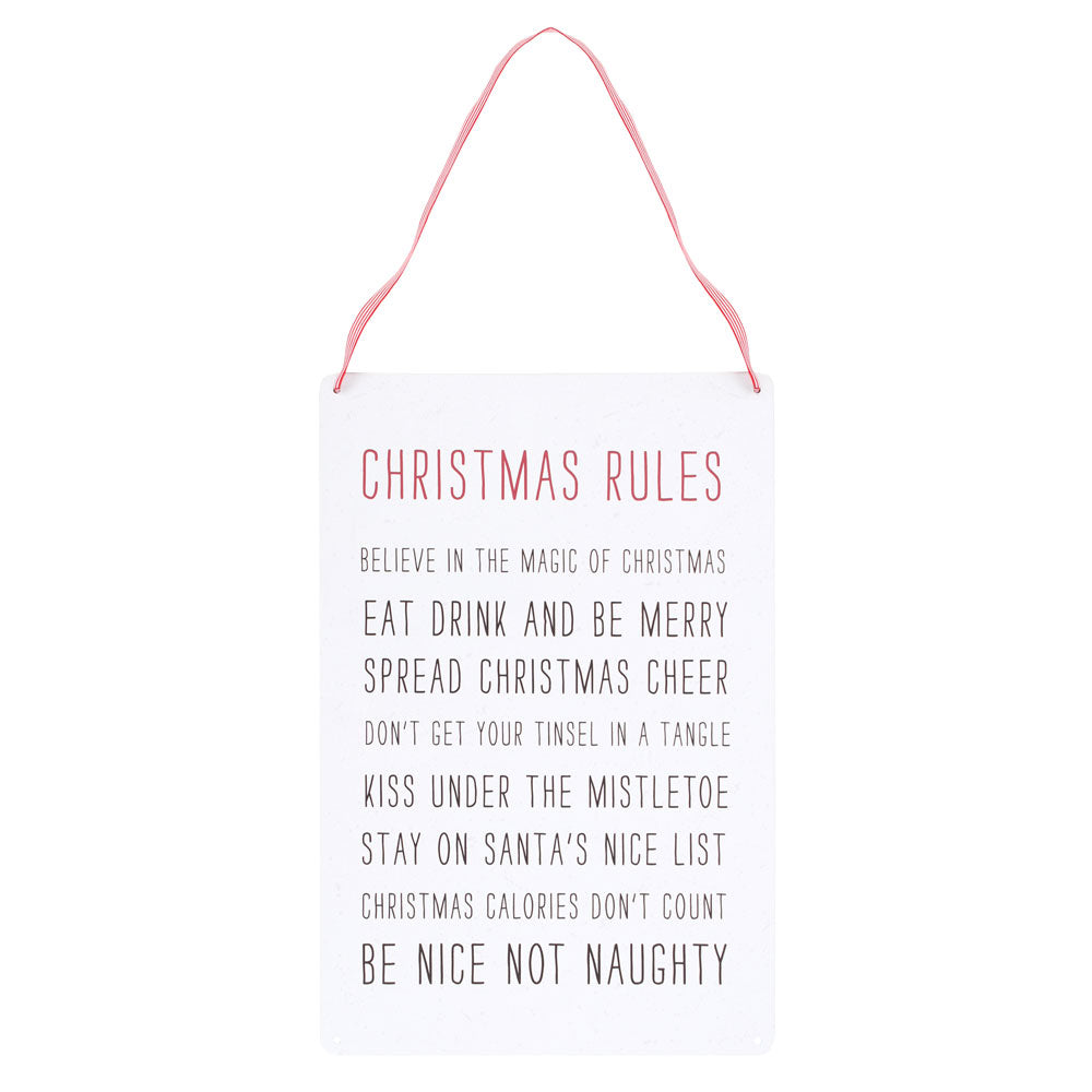 View 30cm Christmas Rules Metal Hanging Sign information