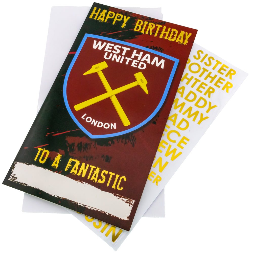 View West Ham United FC Personalised Birthday Card information