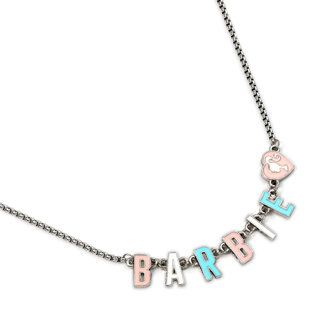 View Barbie Silver Plated Enamel Letter Necklace information