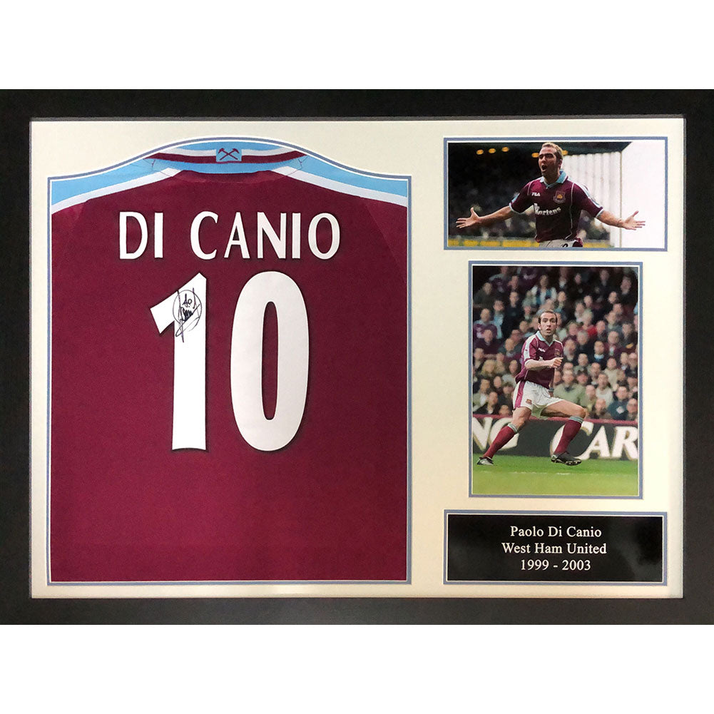 View West Ham United FC Di Canio Signed Shirt Framed information