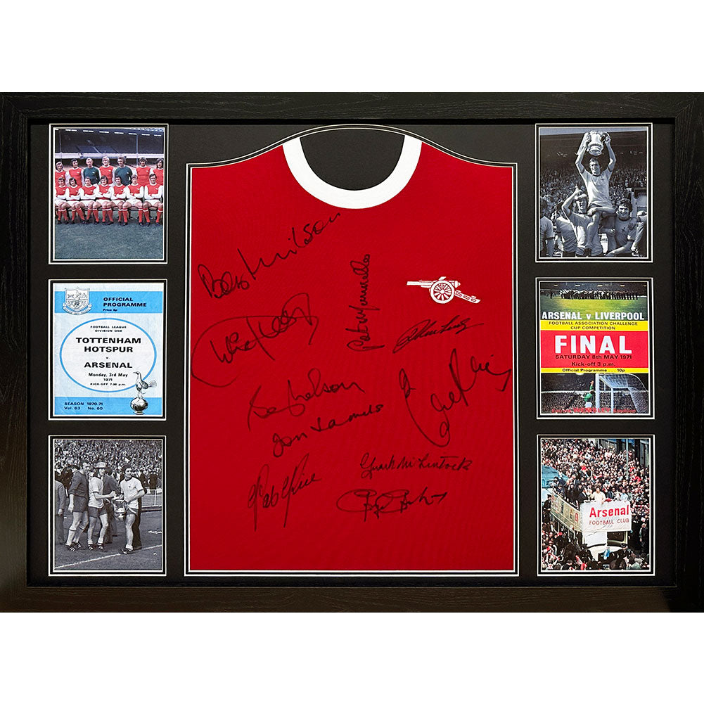 View Arsenal FC 1971 Double Winners Signed Shirt Framed information