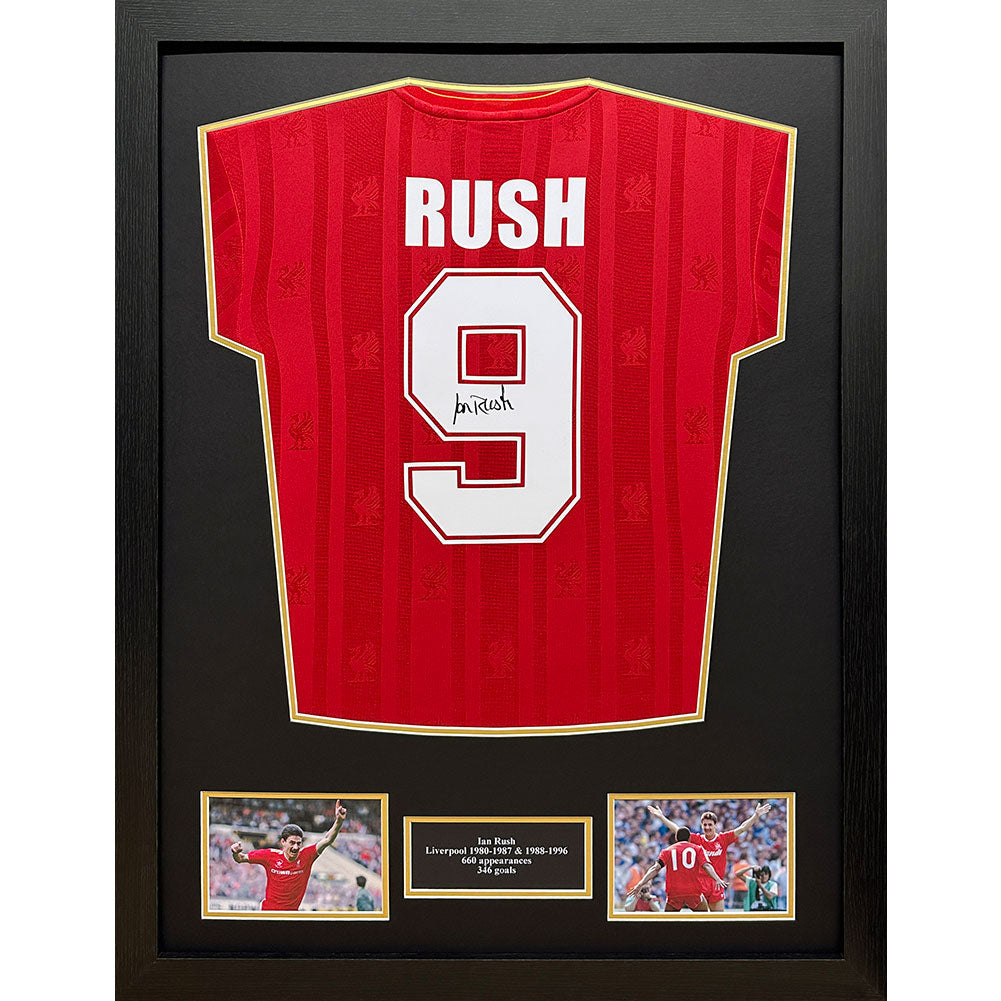 View Liverpool FC 1986 Rush Signed Shirt Framed information
