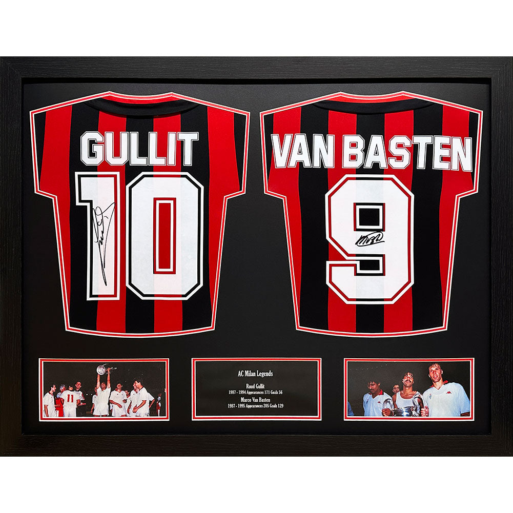 View AC Milan 1988 Gullit Van Basten Signed Shirts Dual Framed information