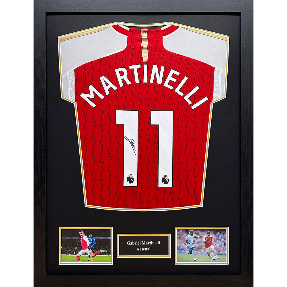 View Arsenal FC Martinelli Signed Shirt Framed information