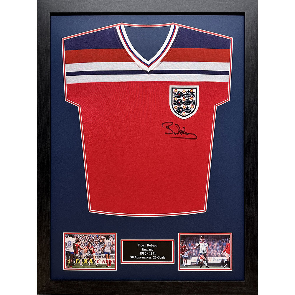 View England FA 1982 Robson Signed Shirt Framed information