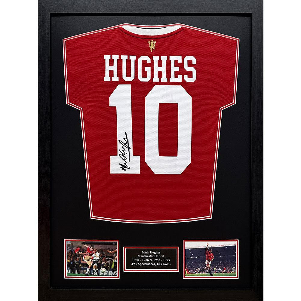 View Manchester United FC 1985 Hughes Signed Shirt Framed information