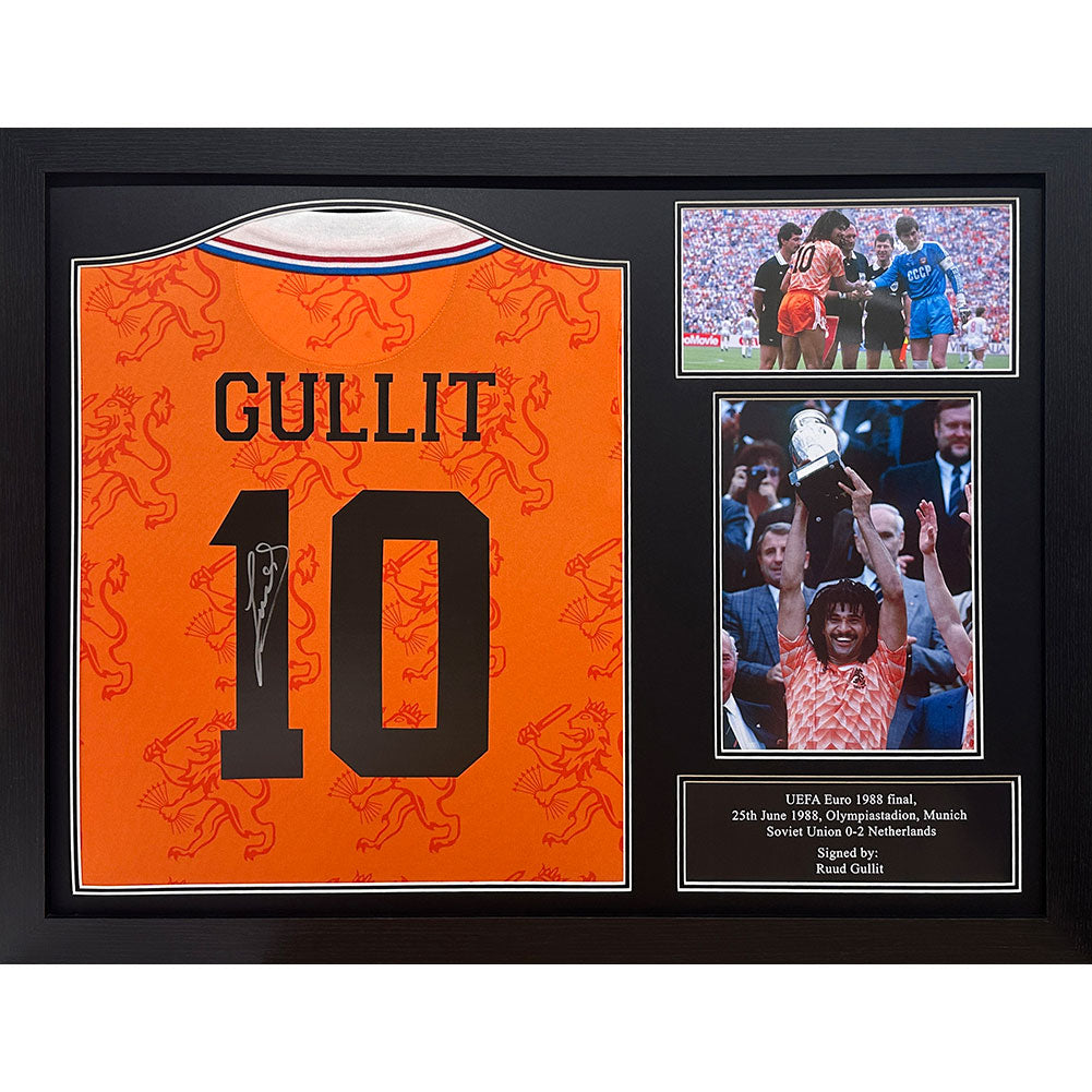 View Netherlands Gullit Retro Signed Shirt Framed information