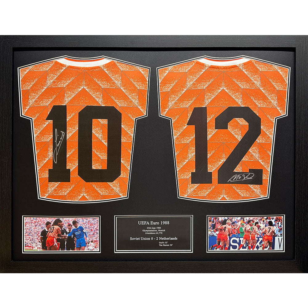 View Netherlands Gullit Van Basten Signed Shirts Dual Framed information