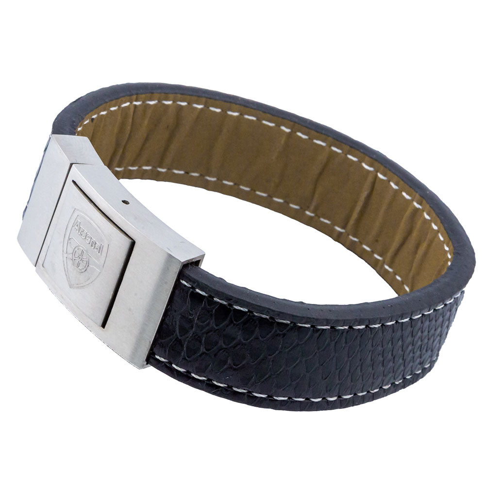 View Arsenal FC Stitched Leather Bracelet information