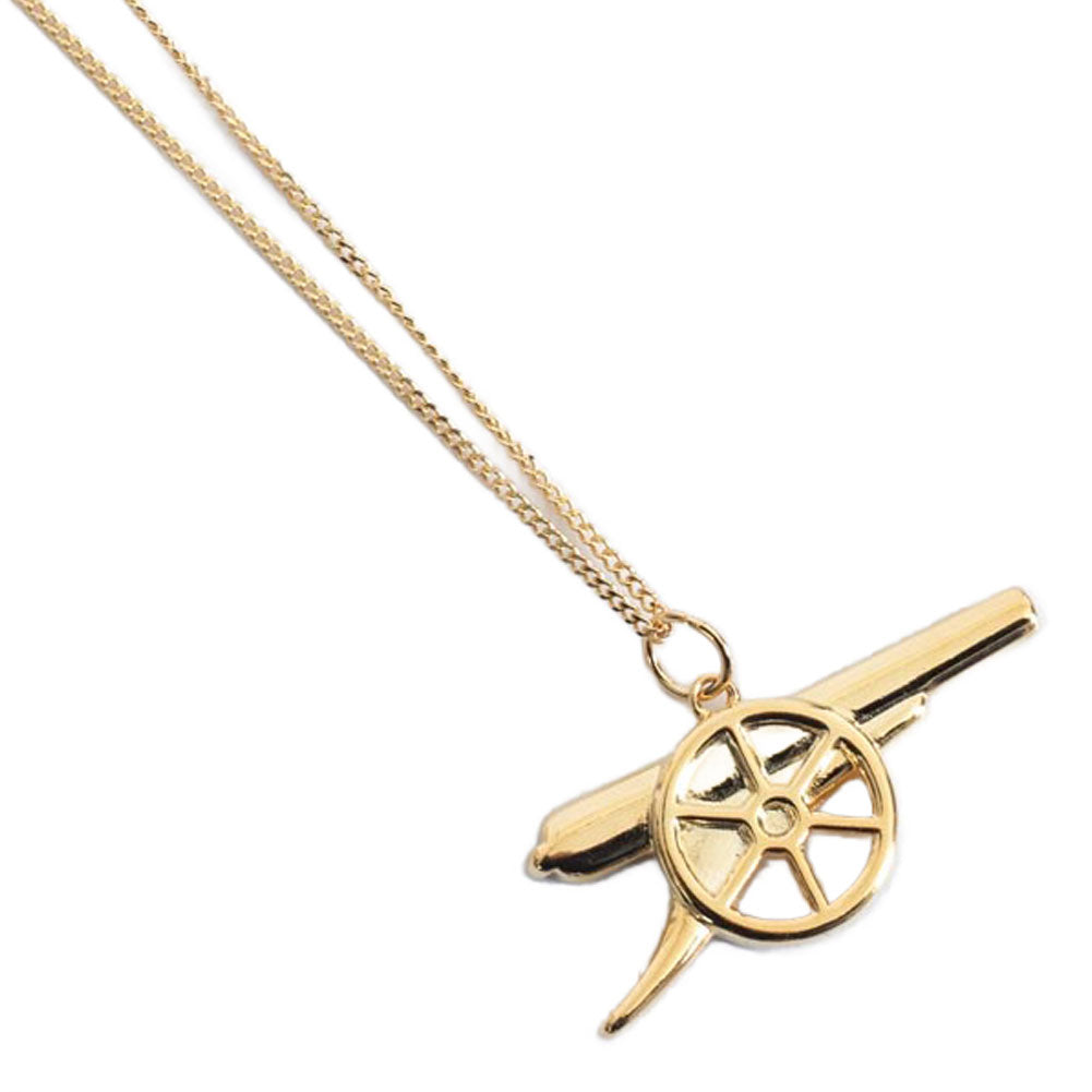 View Arsenal FC 18ct Gold Plated on Silver Cannon Pendant Chain information