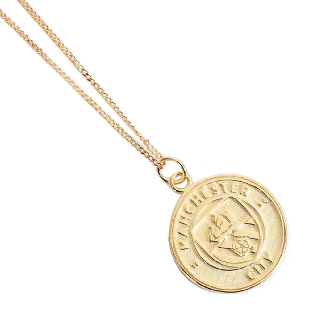 View Manchester City FC 18ct Gold Plated on Silver Pendant Chain information