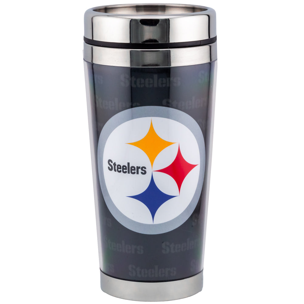 View Pittsburgh Steelers Full Wrap Travel Mug information