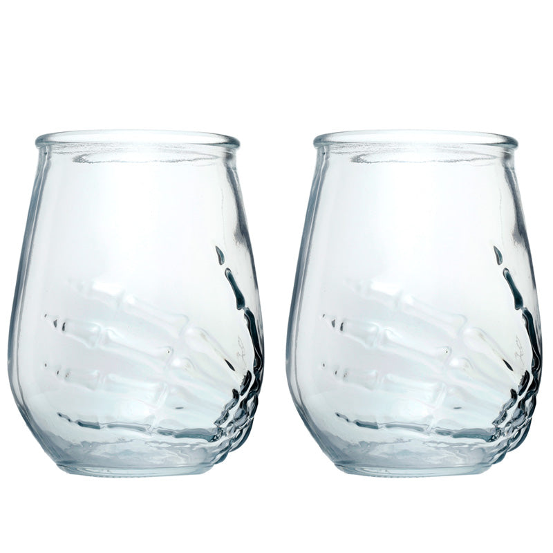 View Skeleton Hand Set of 2 Glass Tumblers information