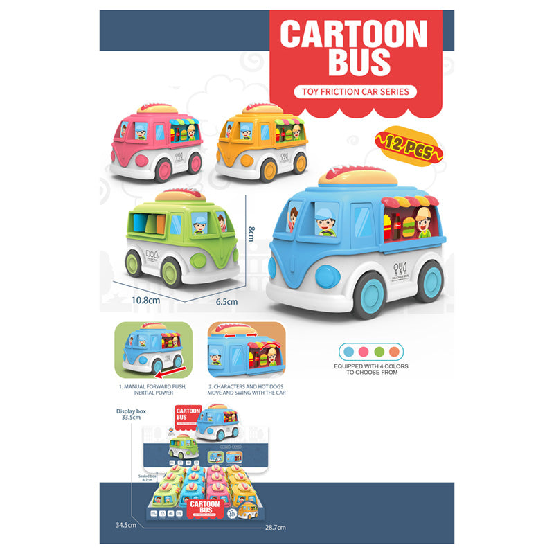 View Fun Kids Friction Action Toy Cartoon Food Truck x12 information