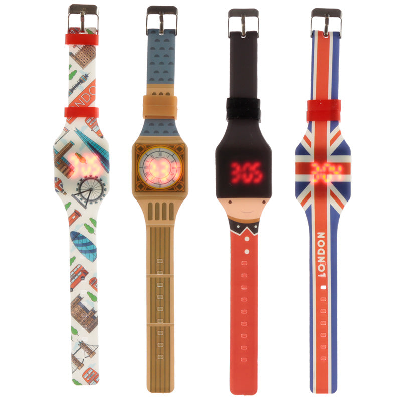 View Silicone Digital Watch London Icons information