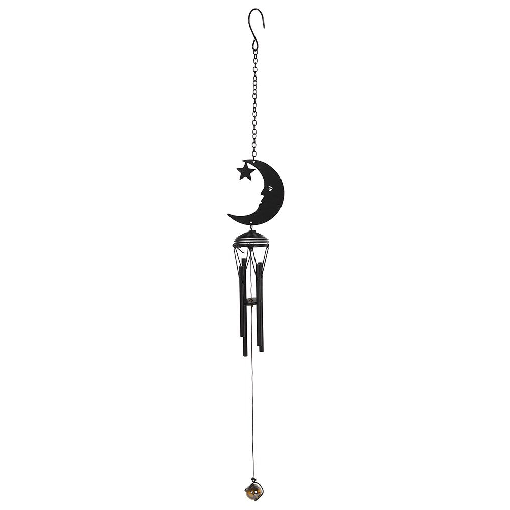 View Black Crescent Moon Cutout Windchime information