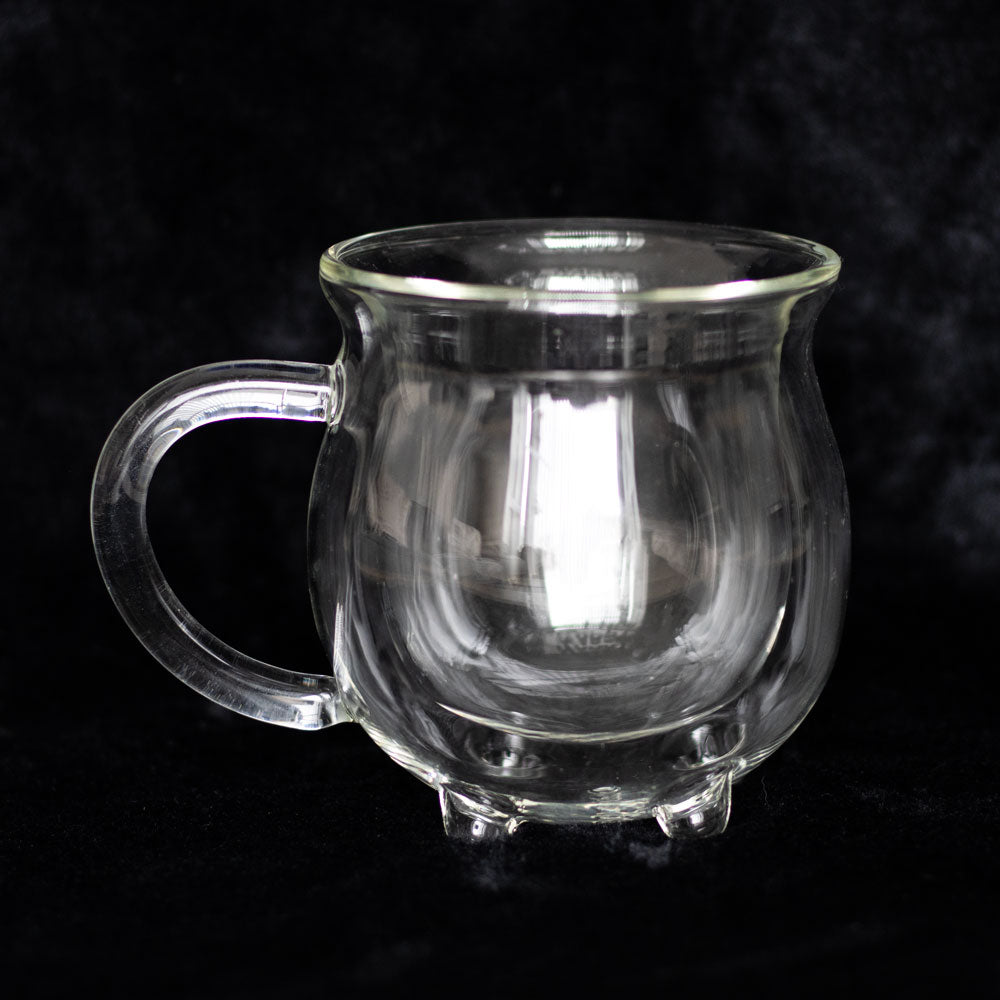 View Clear Double Walled Glass Cauldron Mug information